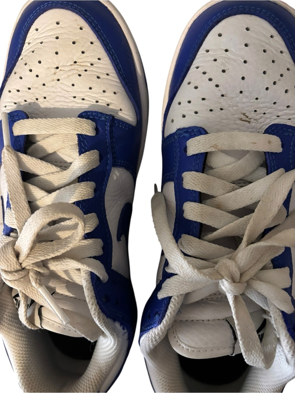 Nike Dunk Low Top Sneakers in Royal Blue and White Kids Size 4.5. - Picture 2 of 5